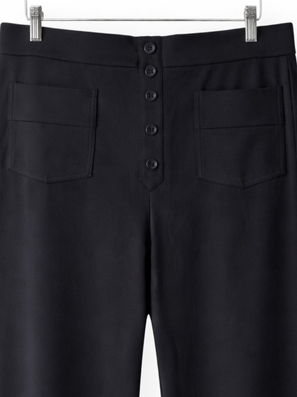 NWT Halara Wide Leg Pull On Pants Black Button Detail High Rise XL Petite - Picture 3 of 5